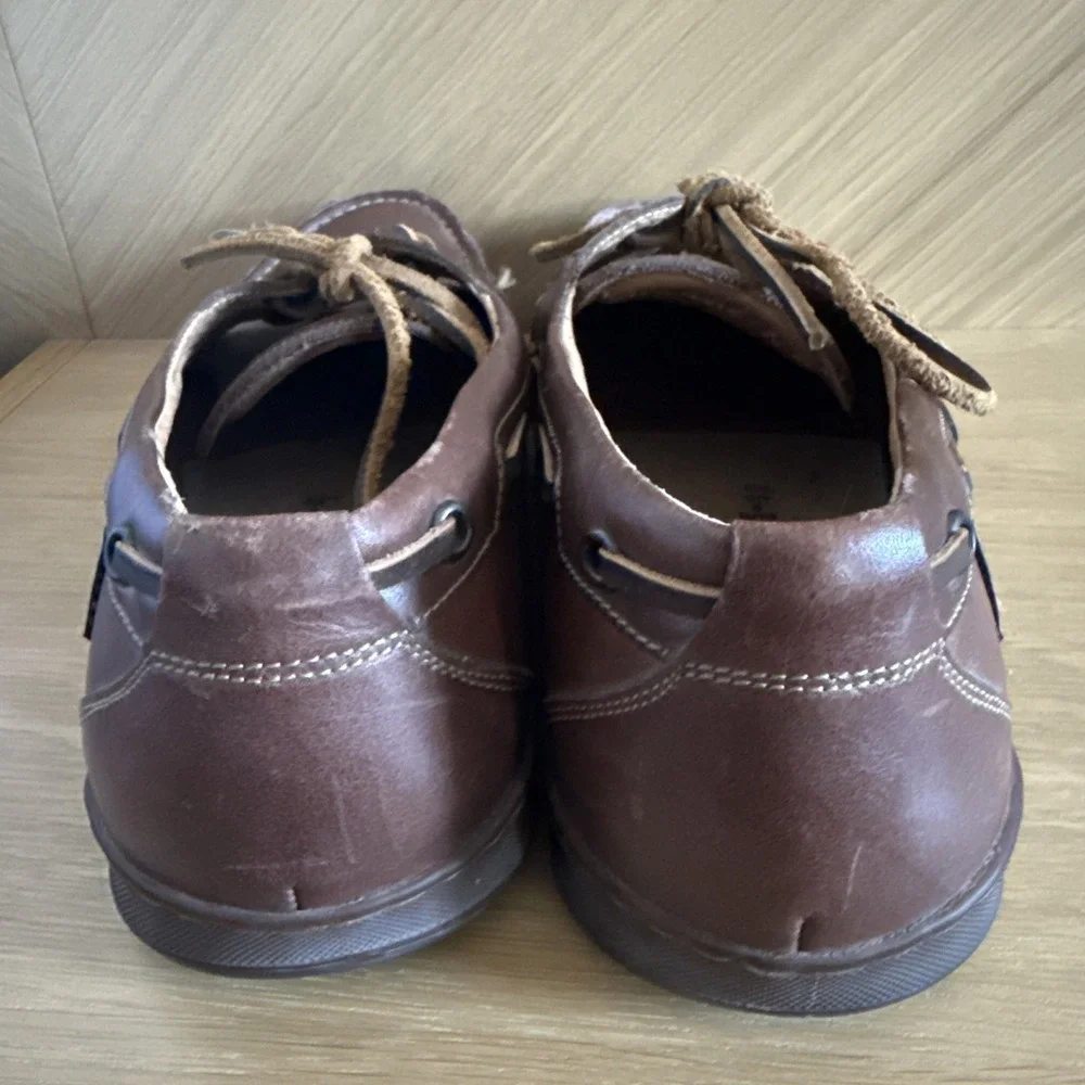MEPHISTO Spinnaker Boat Shoes Stitched Leather Brown‎ Men's 9 1/2 US